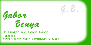 gabor benya business card